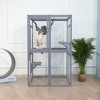AZL1 Life Concept Pet Crates and Houses Large Outdoor Cat Enclosure with Multi Level Climbing Platforms Safe Ventilated, Gray, 39.4"*33.3"*63.8" - 2 of 4