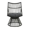 Outdoor Boho Wicker Lounge Chair with Cushion and High-Back for Patio or Balcony-Cuddlewood - 2 of 4