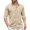 COOFANDY Men's Long Sleeve Dress Shirt Casual Button Down Shirts Wrinkle Free Untucked Shirt - 4 of 4