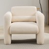 Modern Accent Chair Upholstered Faux Fur Reading Chair Padded Armchair with Back and Pillow for Living Room Bedroom Office-Tanpinhause - 2 of 4