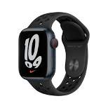 Apple Watch Nike Series 7 GPS + Cellular, 41mm Midnight Aluminum Case with Anthracite/Black Nike Sport Band