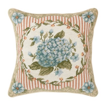 C&F Home 14" x 14" Wild Rose Bouquet Needlepoint Pillow