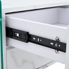 GlasFlength Coffee Tables Modern Bedside Table Double Drawer Storage Clear Glass Design For Bedroom Living Room Decor, White, 17.7"*15.5"*19" - 3 of 4
