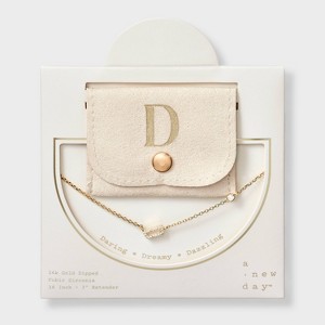 14K Gold Dipped Cubic Zirconia Initial Necklace - A New Day™ - 1 of 4
