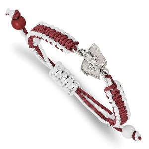 Black Bow Jewelry Stainless Steel Wisconsin Badgers NCAA charm Bracelet 9 Inch - 1 of 3