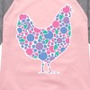 Girls' - Instant Message - Floral Chicken Shirt Tail Raglan Graphic T-shirt - 2 of 4