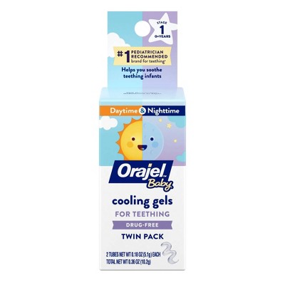 Image of Orajel Baby Daytime & Nighttime Cooling Gels for Teething, Drug-Free, #1 Pediatrician Recommended Brand for Teething - 0.36oz