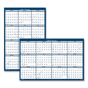 Recycled Poster Style Reversible/Erasable Yearly Wall Calendar, 32 x 48, White/Blue/Gray Sheets, 12-Month (Jan to Dec): 2025 - 1 of 3