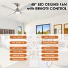 Parrot Uncle 48" Modern LED Ceiling Fan with Light and Remote - 3 of 4