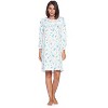 Casual Nights Women's Long Sleeve Pointelle Embroidered/Square Neck Nighgown - 2 of 4