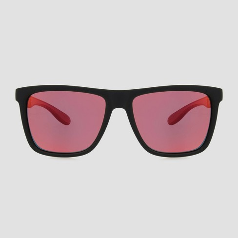 Dark red lens sunglasses mens best sale