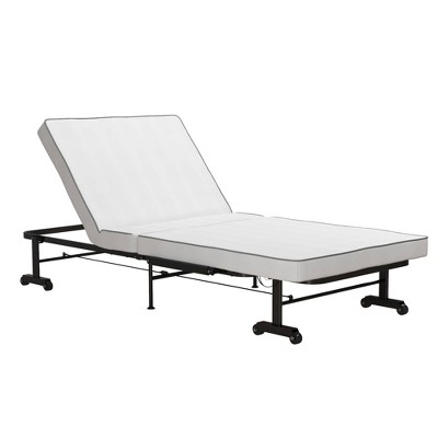 Twin XL Belinda Multiple Positions Folding Guest Bed with Memory Foam Frame and Mattress Black/White - Room & Joy