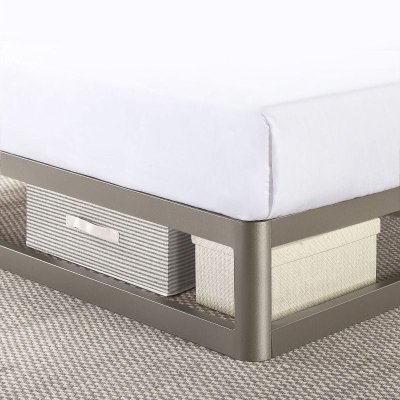 9" Metal Round Corner Platform Bed Frame Gray - Mellow, 5 of 11