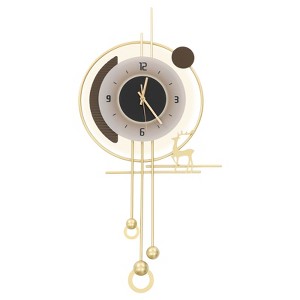 YIYIBYUS Modern LED Lighting Wall Clock, Large Gold Decorative Wall Clock - 1 of 4
