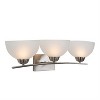 Yosemite Home Decor 107-3V-AWSS 3-Lights Bathroom Vanity with White Glass, Satin Steel - 4 of 4