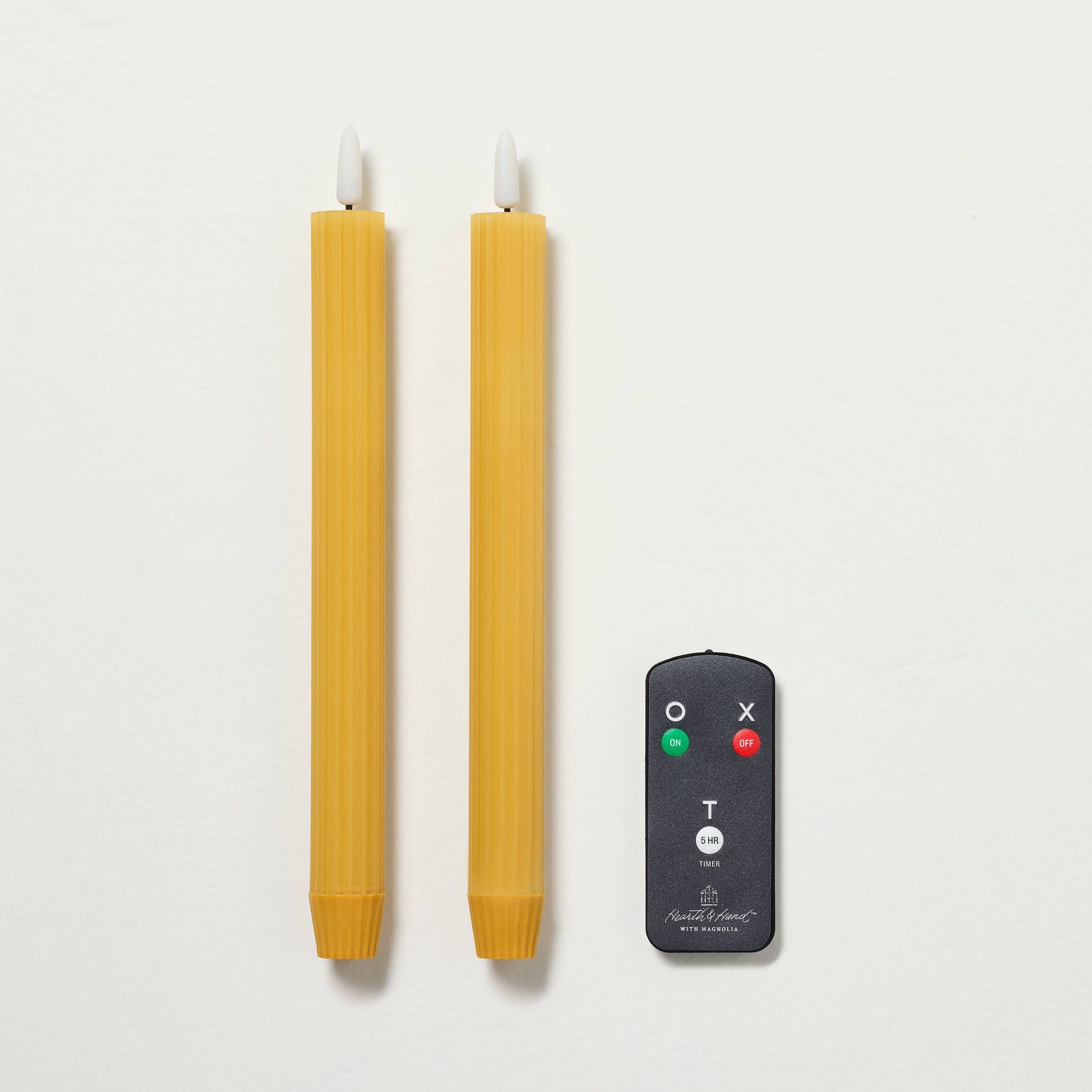 Set of 2 Honey Flameless Taper Candles - Hearth & Hand™ with Magnolia