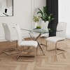 Kumasinova 18.5"H Modern Minimalist Dining Chairs Set of 2/4,Faux Leather Upholstered Kitchen Side Chairs with Silver Chrome Metal Legs,250lbs Max - 2 of 4