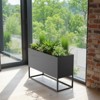 Spassway Indoor Outdoor Metal Planter Pot Planter Box Patio Garden Bed Black - 4 of 4