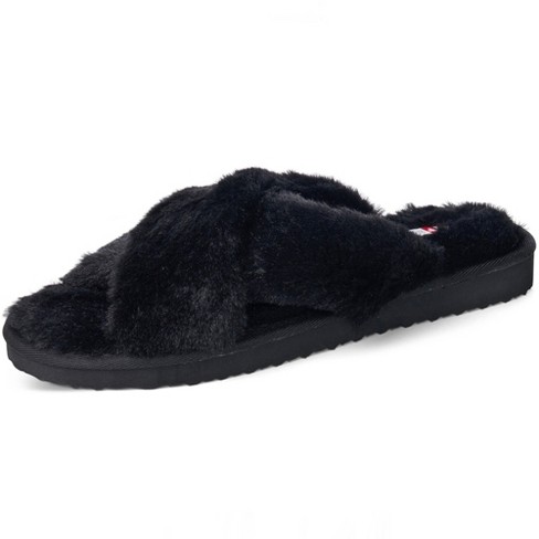 Alpine Swiss Fiona Womens Fuzzy Fluffy Faux Fur Slippers Memory