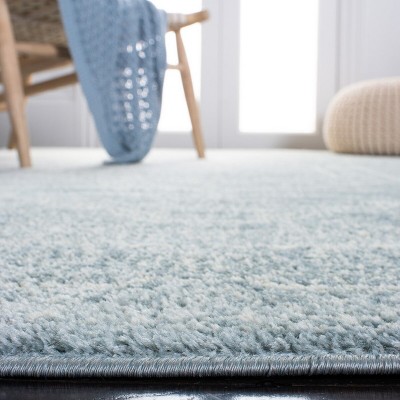 Slate and Ivory Medallion Synthetic Runner Rug, 2'6" x 16'