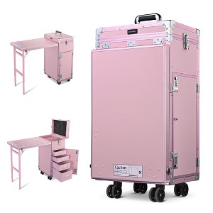Byootique Rolling Makeup Train Case Nail Salon Cosmetic Organizer - 1 of 4