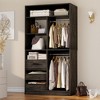 Besiost 36-In Closet Organizer with Wood Drawers, Freestanding Closet System with Hanging Rods - 2 of 4