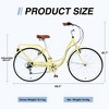 CAVINAS 26 Inch Steel Ladies Bicycle for Garden & Outdoor,Cruiser Bikes with Shimano 7-speed Shifter and Derailleur,Cream - 3 of 4