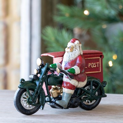 Park Hill Collection Cast Iron Santa on Parcel Post Cycle