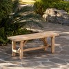 Vintiquewise Wooden Bench Farmhouse Entryway Organizer Retro Rustic Accent Seat Armless Design Stylish & Practical Décor for Indoor Space - 3 of 4