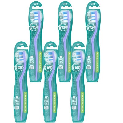 Tom's Of Maine Soft Bristle Naturally Clean Purple Toothbrush - 6 ct