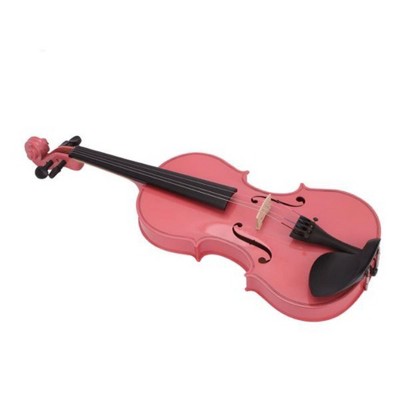 AZL1 Life Concept Orchestral String Instruments 1/4 Size Acoustic Violin Complete Set with Case Bow and Rosin, Pink, 25.98"*8.66"*4.53"