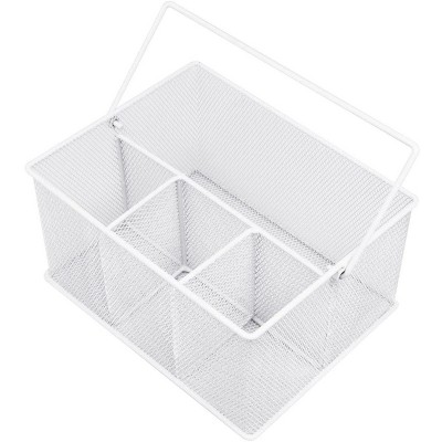 LunaLulinlk Utensil Caddy Silverware, Napkin Holder and Condiment Organizer, Multi-Purpose Steel Mesh Caddy