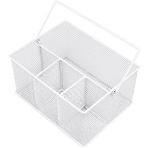 LunaLulinlk Utensil Caddy Silverware, Napkin Holder and Condiment Organizer, Multi-Purpose Steel Mesh Caddy - 1 of 4