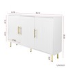 55.12 Inch 3 Door Large Storage Dining Cabinet With Gold Handle, Suitable (White) - image 3 of 4