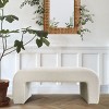 47" Modern Boucle Upholstered Waterfall Bench, Cream Entryway or Bedroom Bench with Soft Curved Design & Solid Wood Frame-Maison Boucle - 3 of 4