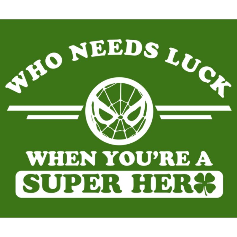 Men's Marvel Spider-Man St. Patrick's Day Who Needs Luck When Your a Superhero T-Shirt, 2 of 6