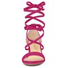 Allegra K Women's Solid Open Toe Lace Up Padded Insole Mid Chunky Heeled Sandals - 3 of 4