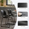 Wooakway Armless Industrial Faux Leather Barstools with Metal Legs and Footrest, Dining Chairs for Home Office Kitchen Island - 3 of 4