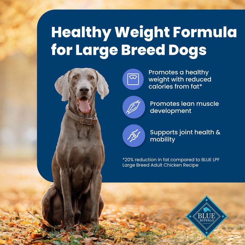 Blue Buffalo Life Protection Healthy Weight Chicken &#38; Brown Rice Recipe Large Breed Adult Dry Dog Food - 30lbs, 5 of 12