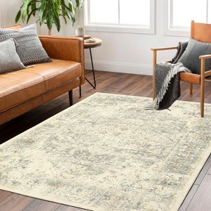 Vintage Printed Non Slip Area Rug Distressed Washable Soft Low Pile Indoor Non Shedding Accent Carpet for Living Room Bedroom - 1 of 4