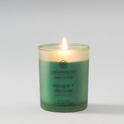 Frosted Glass Escape + Discover Lidded Jar Candle Green - Mind & Body By  Chesapeake Bay Candle : Target