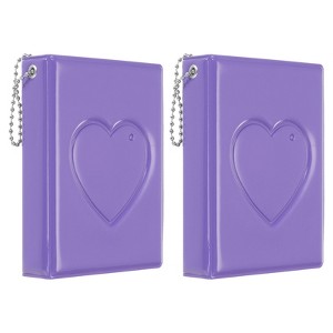Unique Bargains Love Heart PVC Material Photocard Binder Album with 32 Pockets 4.3"x3.3" 2 Pcs - 1 of 4