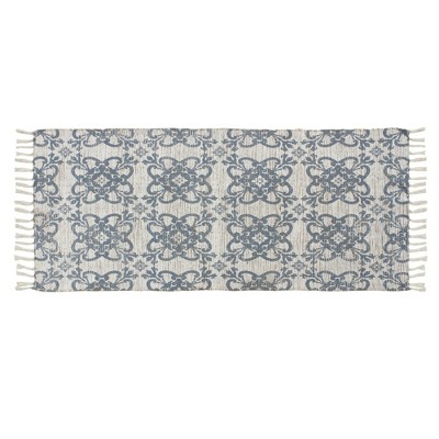 Patina Vie Vintage Inspired Accent Rug Blue/Tan Floral