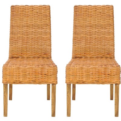 Parsons Transitional Honey Oak Cane Side Chair