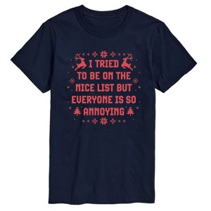 Men's - Instant Message - Tried To Nice List Short Sleeve Graphic T-Shirt - 1 of 4