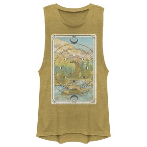 Juniors Womens Lost Gods Landscape Tarot Card Festival Muscle Tee - 1 of 4