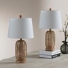 Maxax Rattan Table Lamp,Boho Woven Desk Lamp with Beige Fabric Shade for Bedroom, Living Room, Coastal & Farmhouse Decor£¬3-Way 100W E26 Base, - 2 of 4