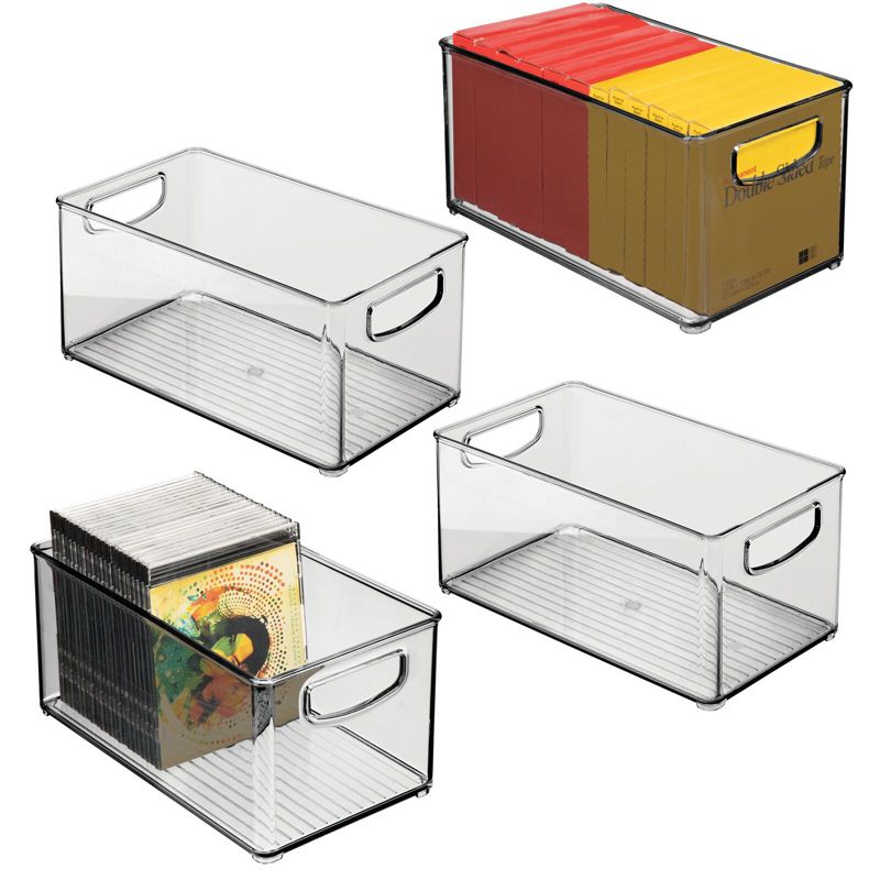 mDesign Plastic Home Office Supply Organizer with Handles - 4 Pack, 1 of 10