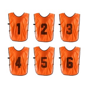 Unique Bargains Team Sports Reversible Numbered Soccer Training Vest 6 Pcs - 1 of 4