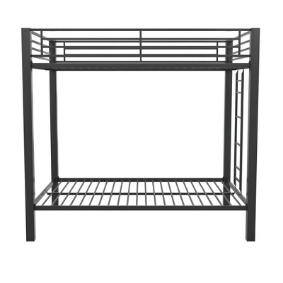 RealRooms Burleigh Full over Full Metal Bunk Bed Frame, Black